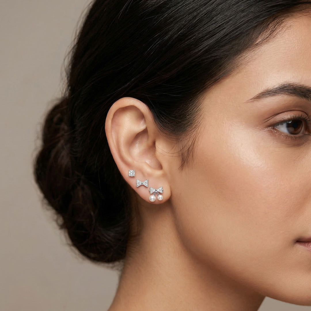 Everyday Glow Silver Stud Earring Set