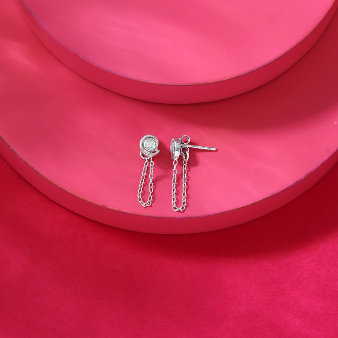 Twist & Twirl Silver Drops & Dangler Earrings
