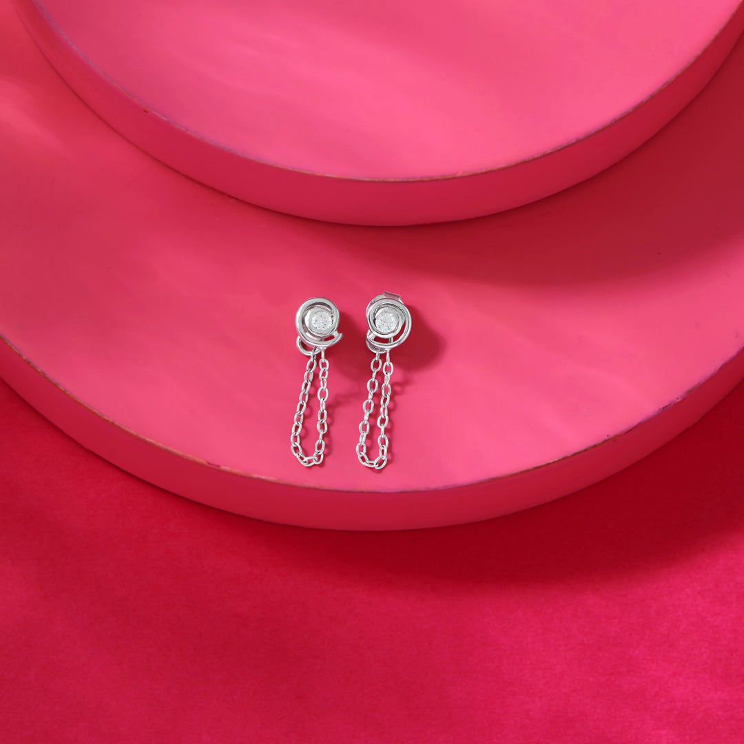 Twist & Twirl Silver Drops & Dangler Earrings