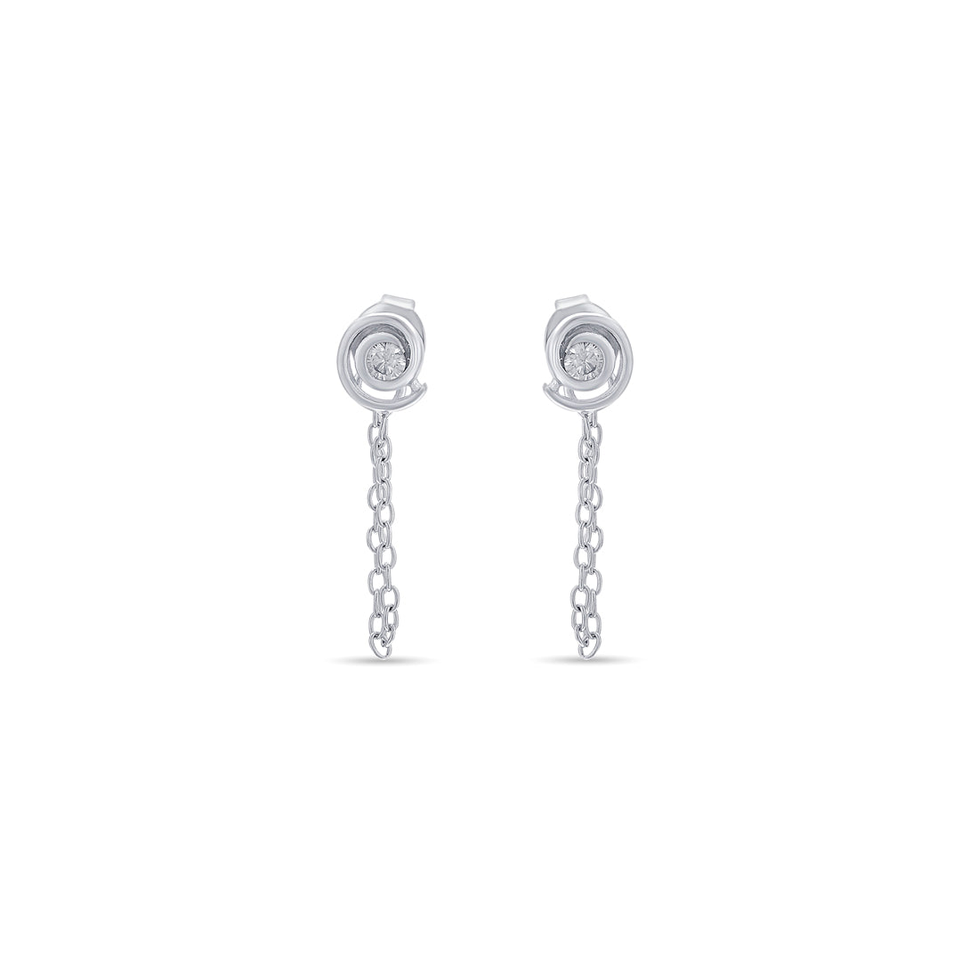 Twist & Twirl Silver Drops & Dangler Earrings