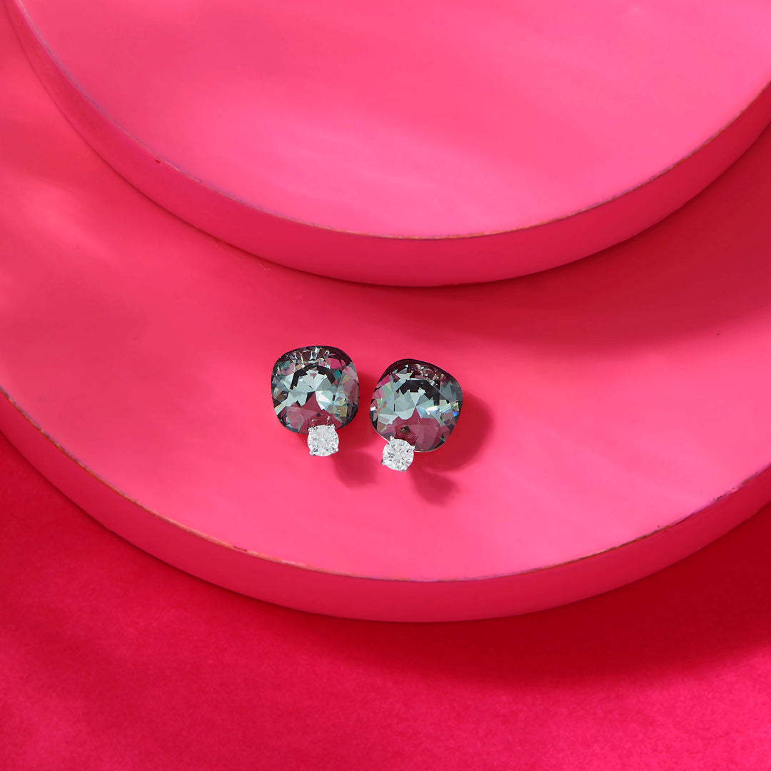 Cocktail Spark Silver Stud Earrings