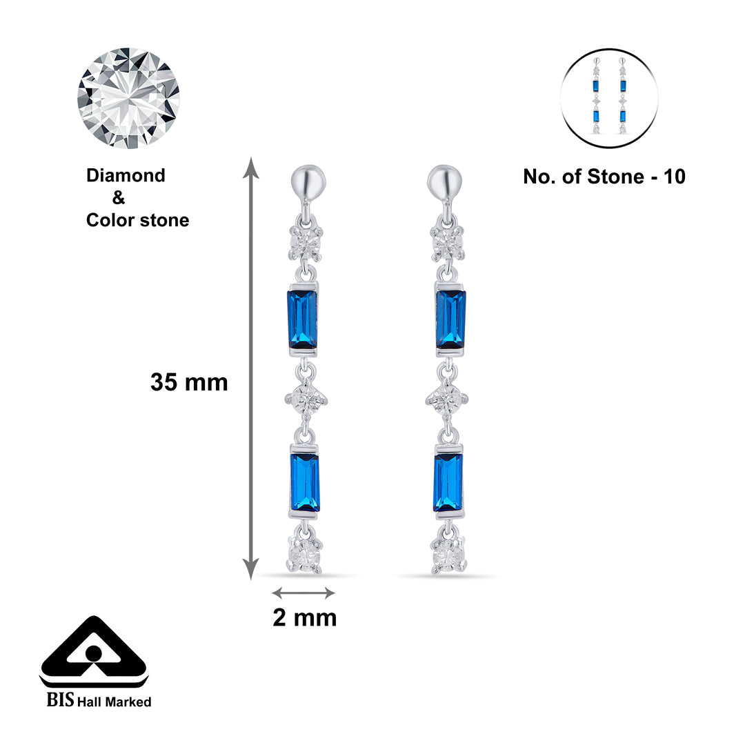 Cobalt Trail Silver Drops & Dangler Earrings
