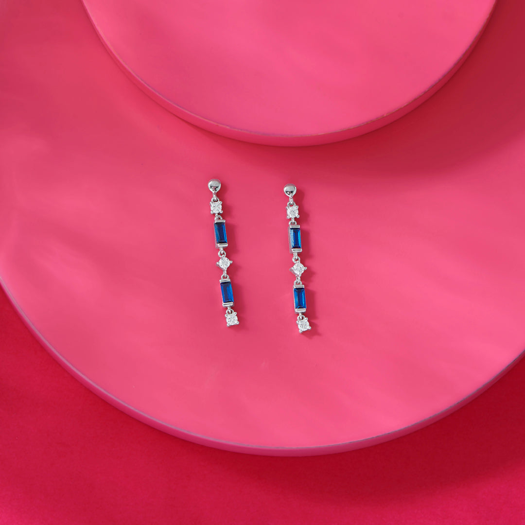 Cobalt Trail Silver Drops & Dangler Earrings