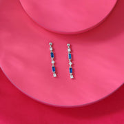 Cobalt Trail Silver Drops & Dangler Earrings