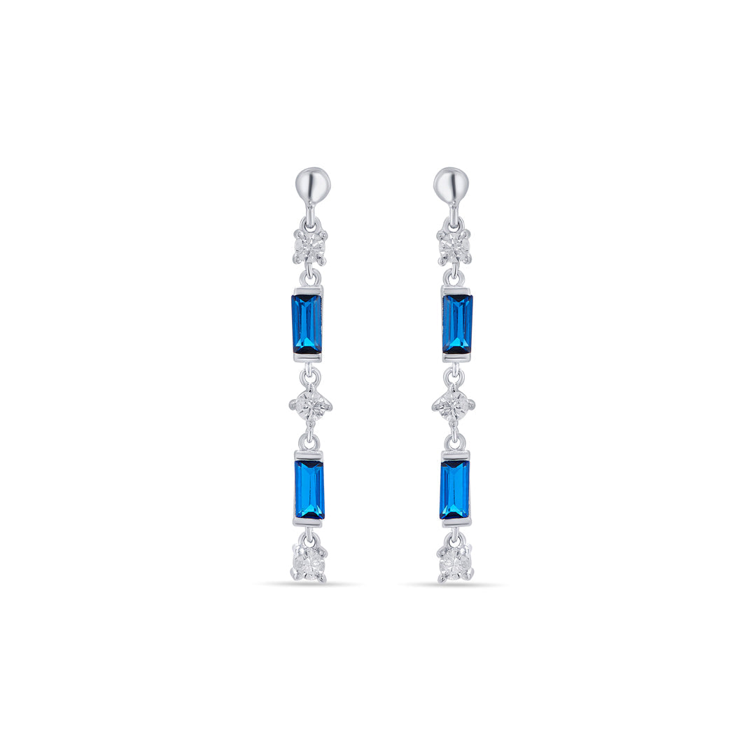 Cobalt Trail Silver Drops & Dangler Earrings