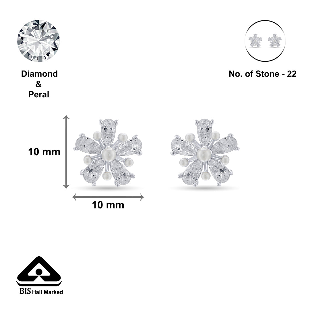 Periwinkle Glow Silver Stud Earrings