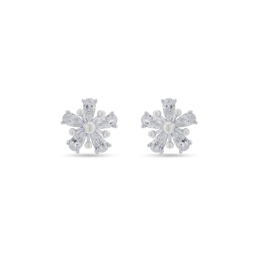 Periwinkle Glow Silver Stud Earrings