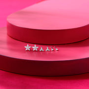 Floral Spark Silver Stud Earring Set