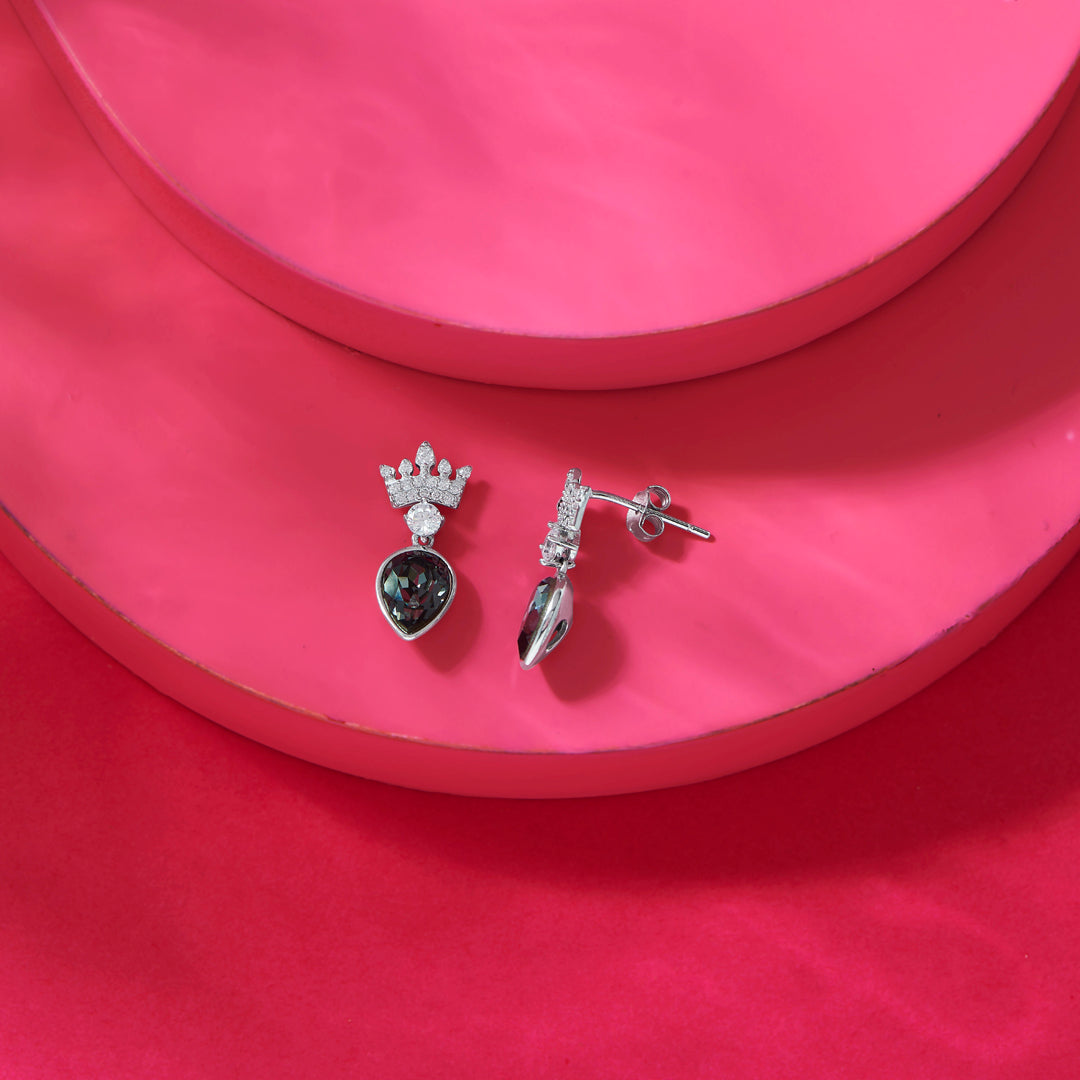 Royal Queen Silver Drops & Dangler Earrings