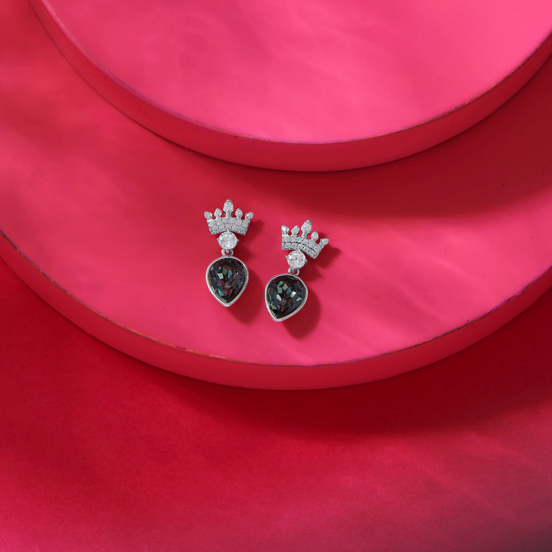 Royal Queen Silver Drops & Dangler Earrings