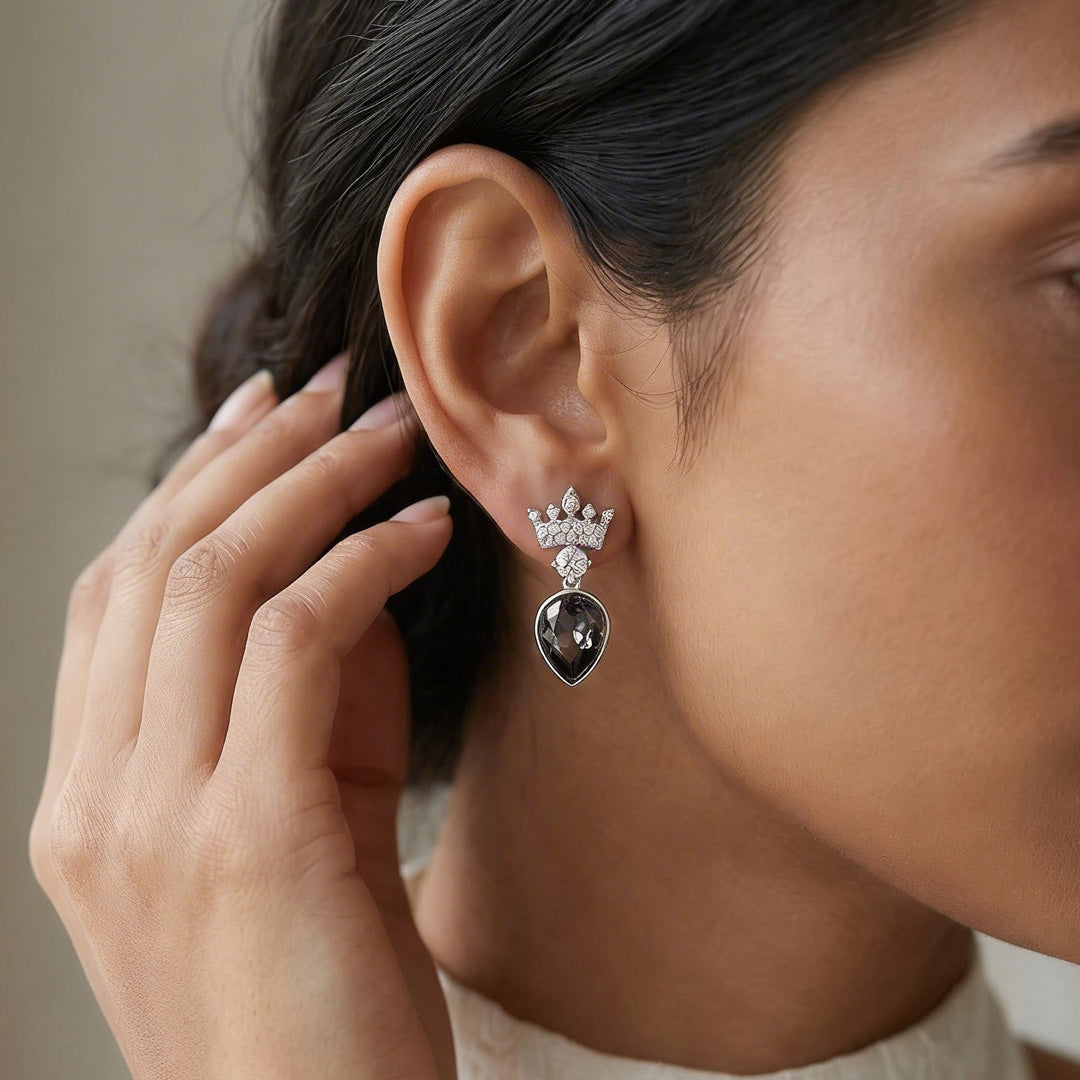 Royal Queen Silver Drops & Dangler Earrings