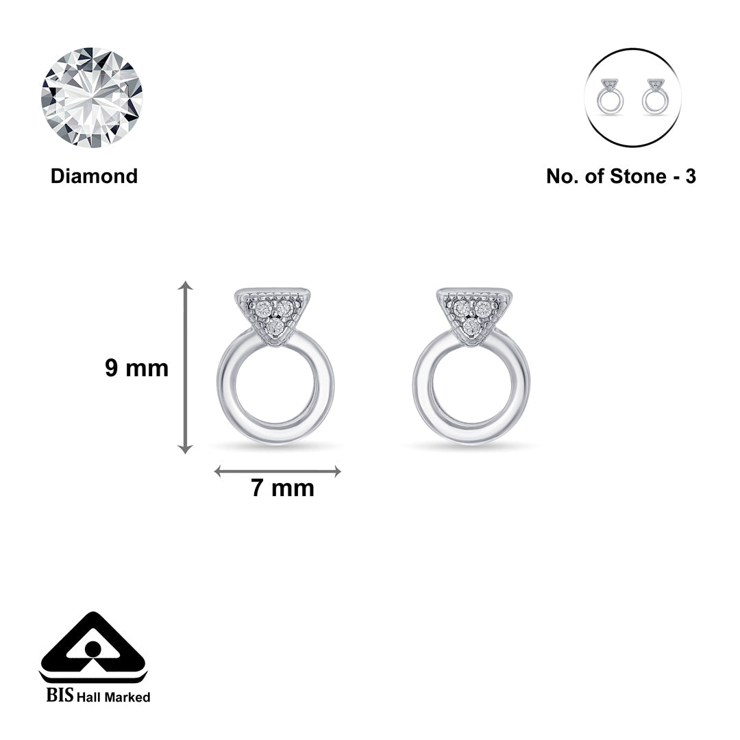 Circular Spark Silver Stud Earrings