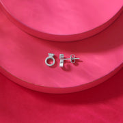 Circular Spark Silver Stud Earrings
