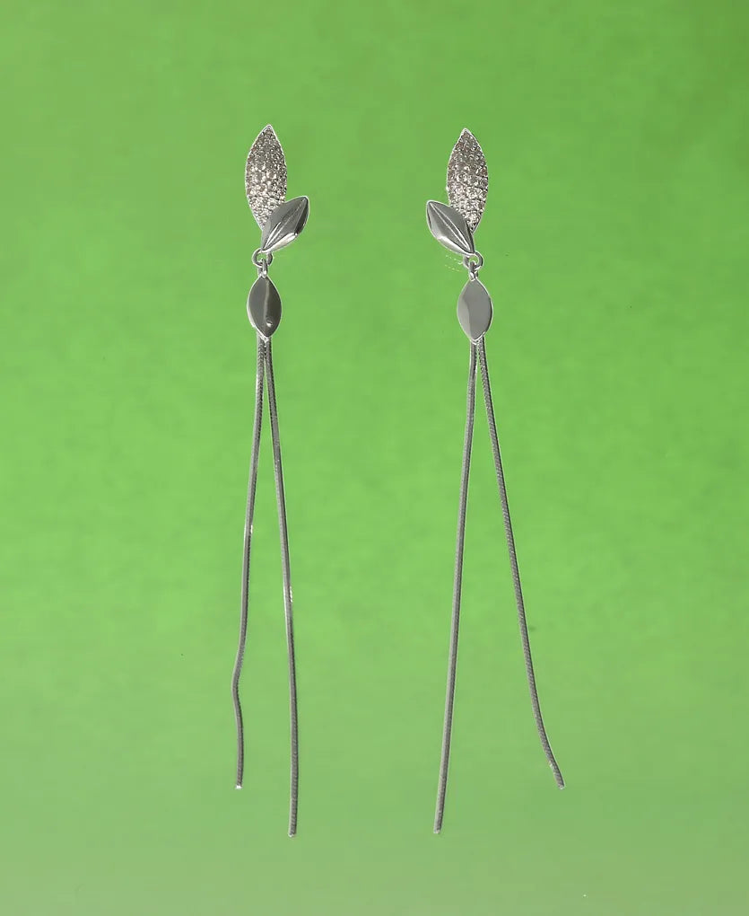 Evergreen Leaflet Silver Earring