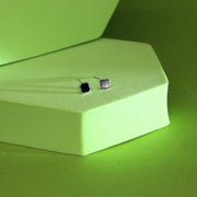 Stygian Quatrefoil Silver Stud Earrings