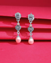 Heartly Pearl Silver Earrings