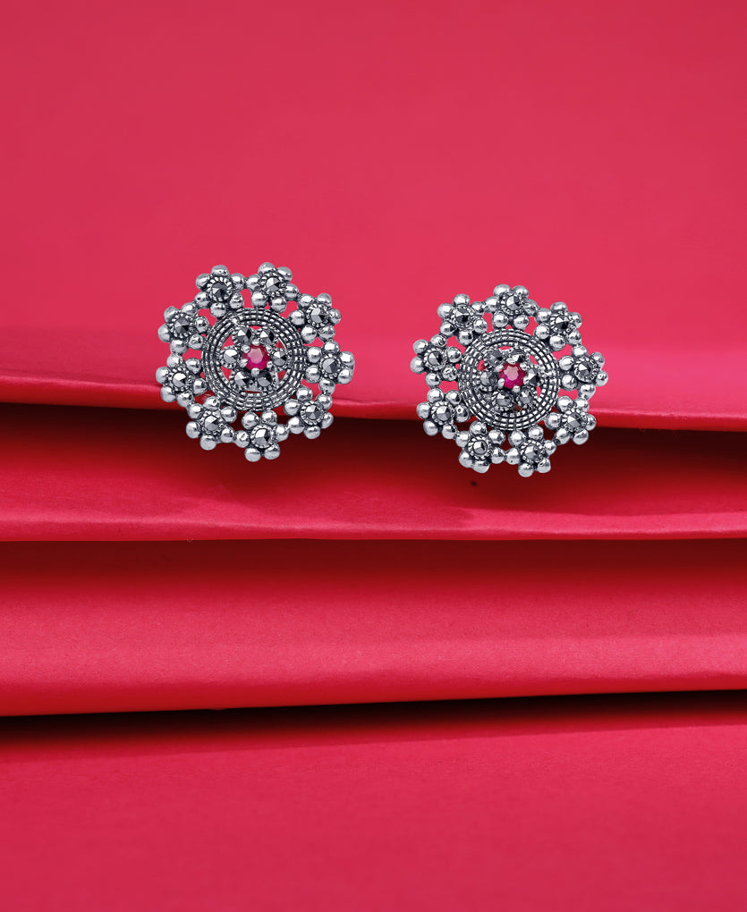 Graceful Glitz Silver Earrings