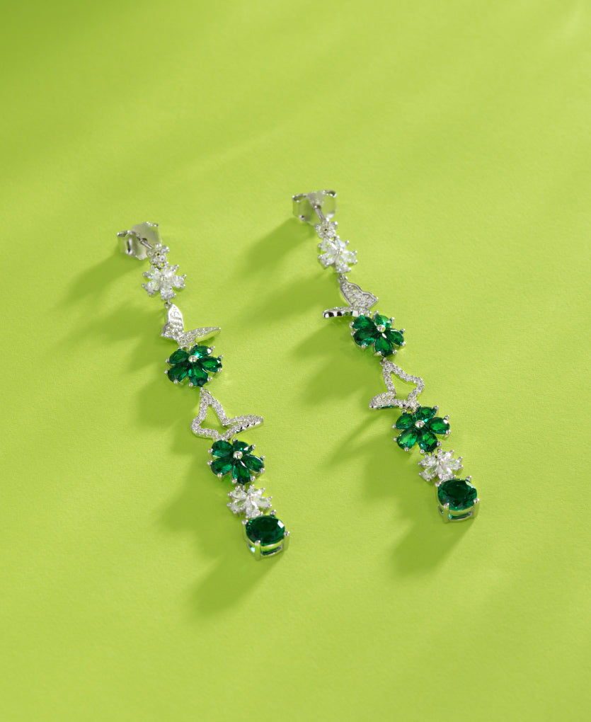 Buffterly Colorfull Studs Silver Drops