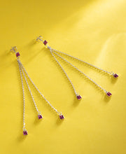 Silver Drop Earrings To Complement A Pink Dress