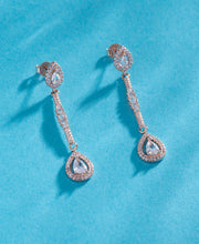 Silver Drop Earrings With Sparkaling Ad Stone