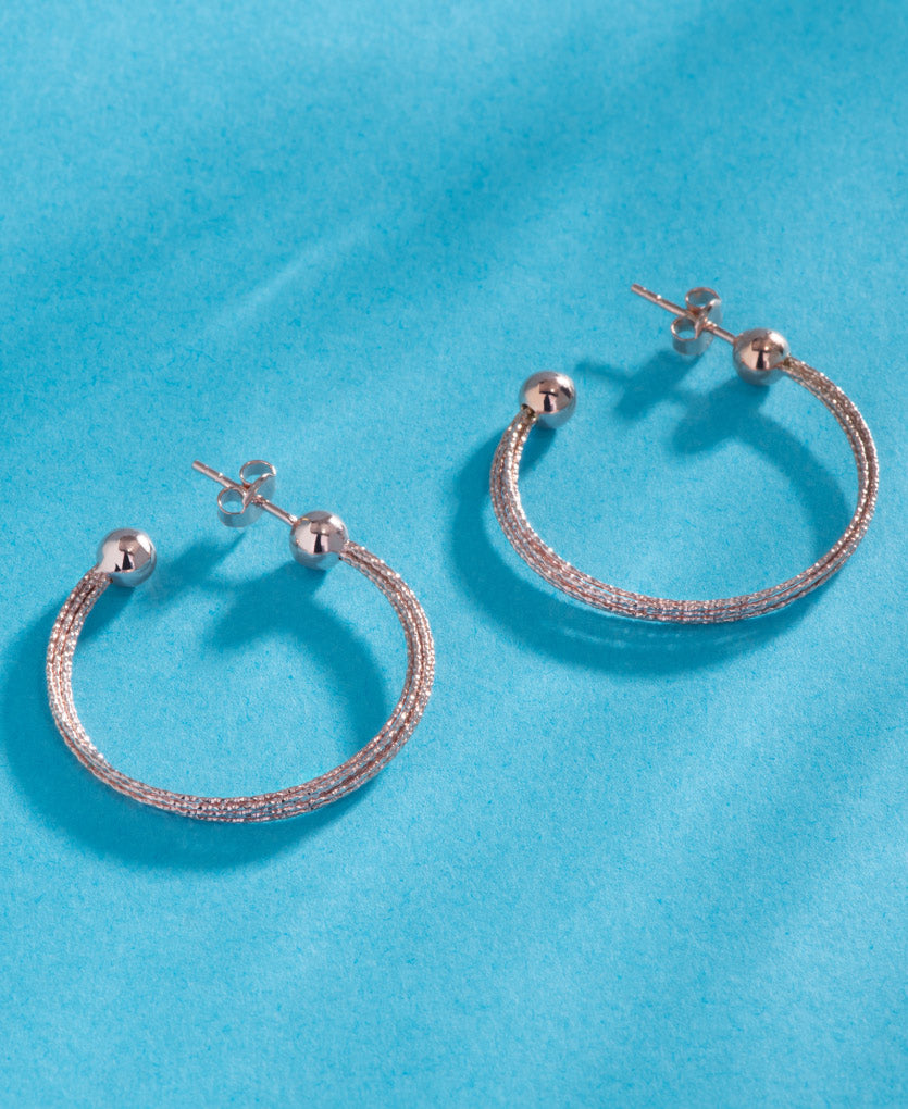 Dainty Hoop Earrings In Sterling Silver
