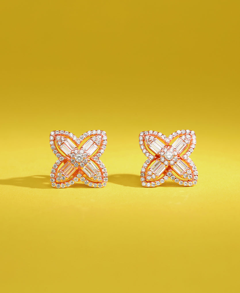 Subtle Motif Silver Earrings