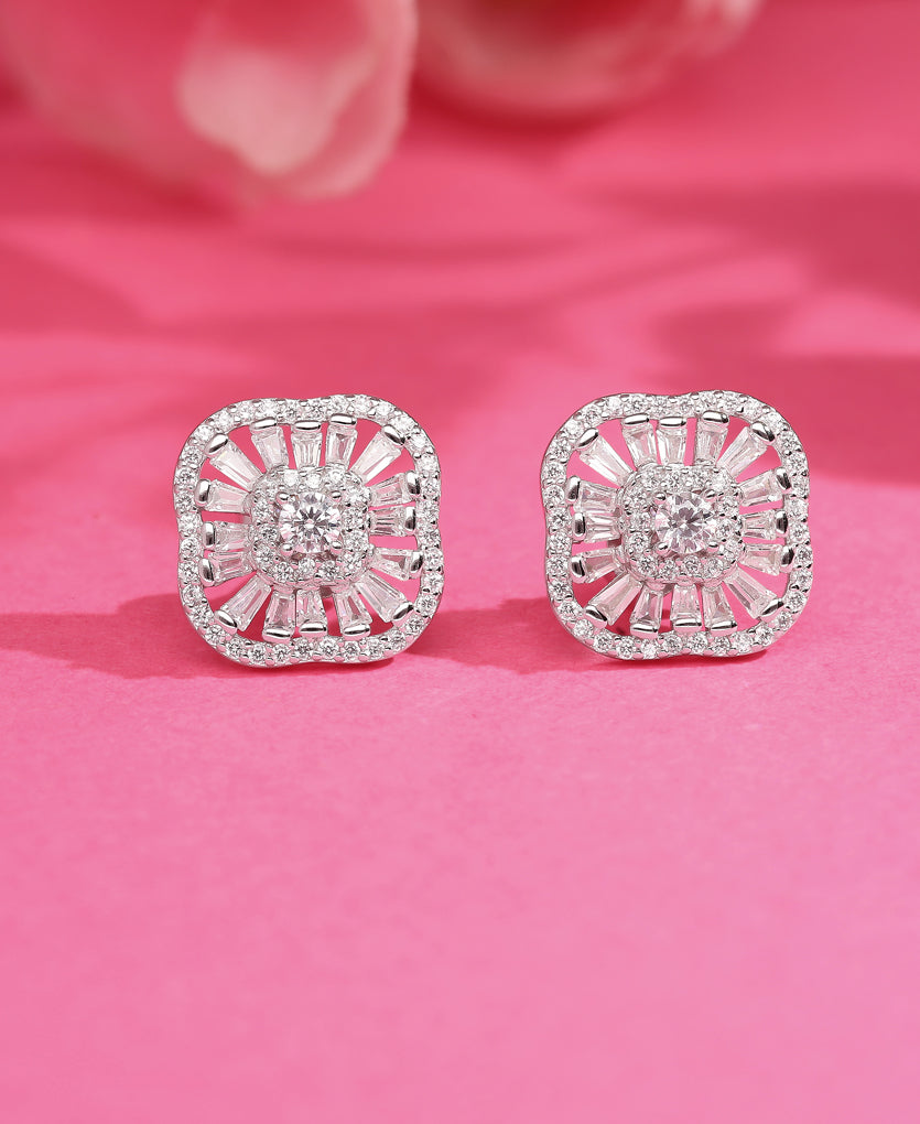 Archaic Motif Silver Earrings