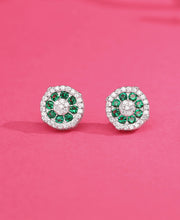 Glazed Elegance Silver Earrings