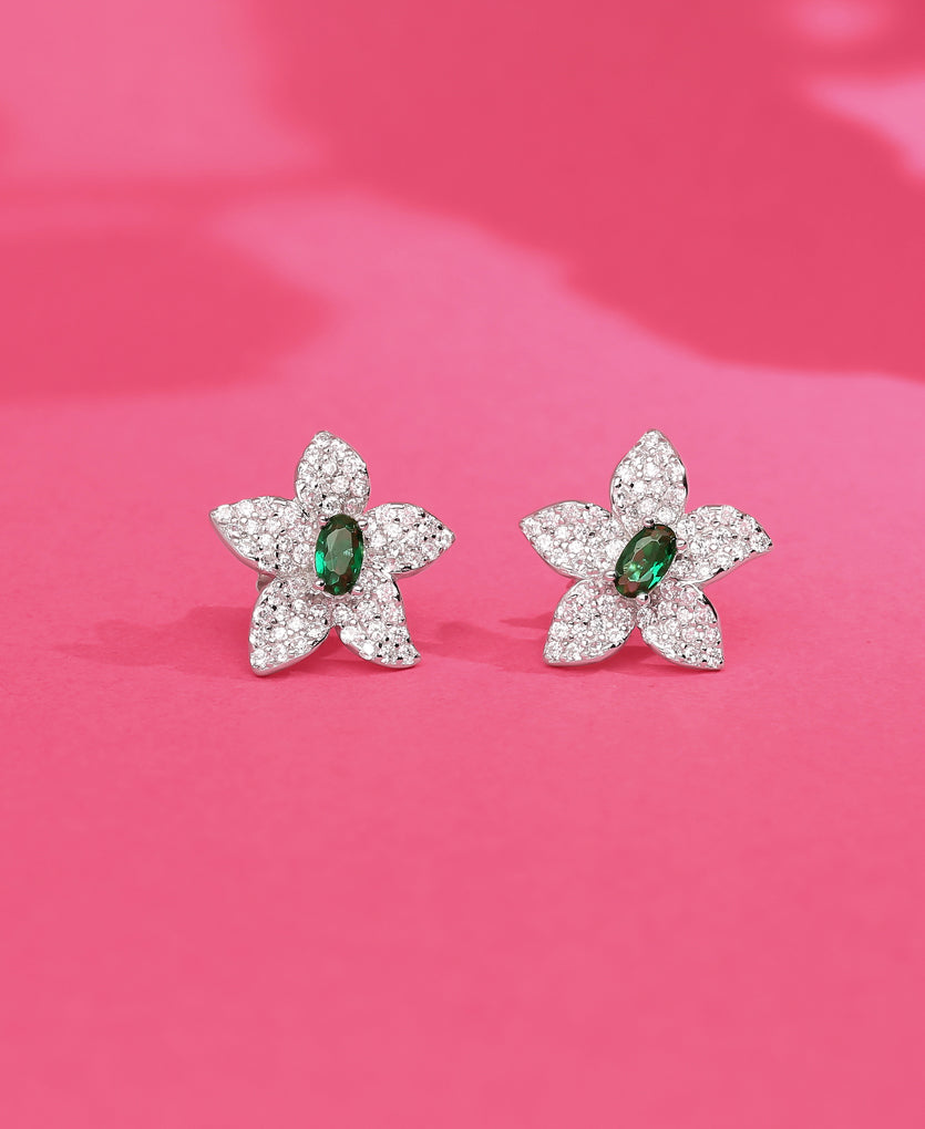 Trendy Aura Silver Earrings