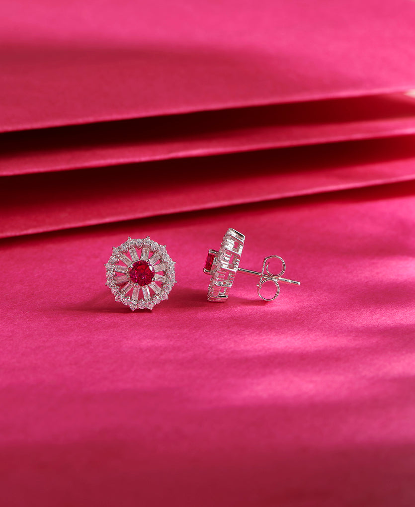 Enigma Circle Silver Earring