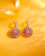 Rose Gold Gardenia Glisten Push Button Silver Earring