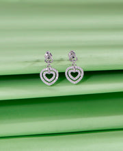 Heartstrings Ensemble Push Button Silver Earring
