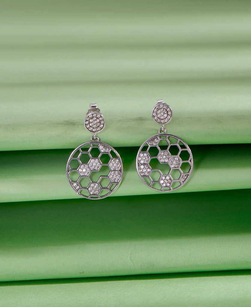 Aetherial Whispers Push Button Silver Earring