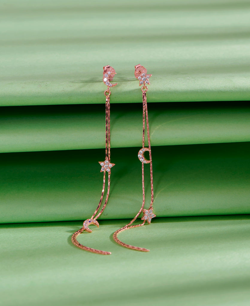 Whispering Cosmos Push Button Silver Earring