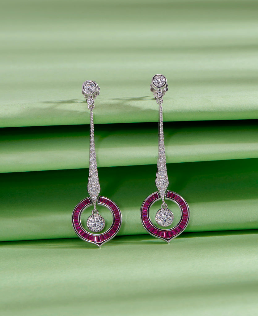 Gilded Orb Push Button Silver Earring