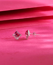 Contemporary Square Silver Earring