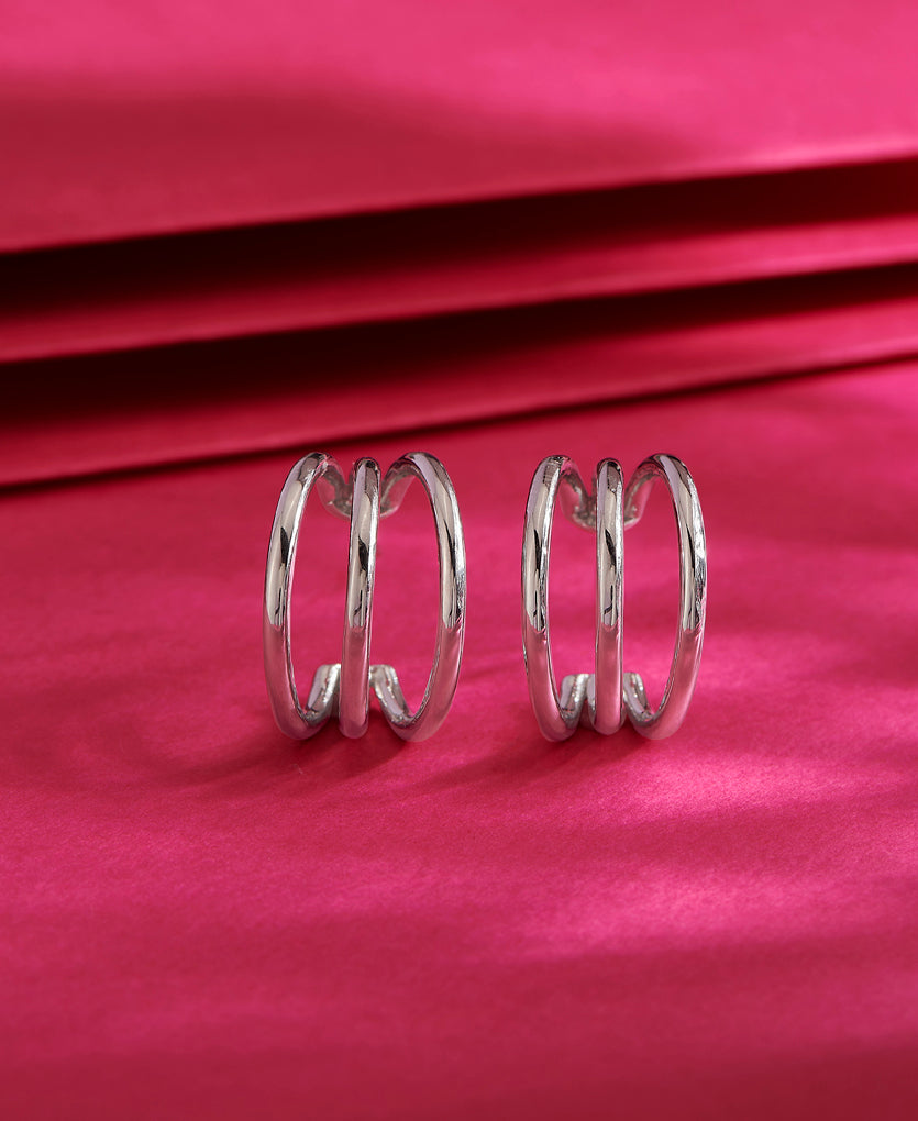 Enigmatic Echo Silver Earring