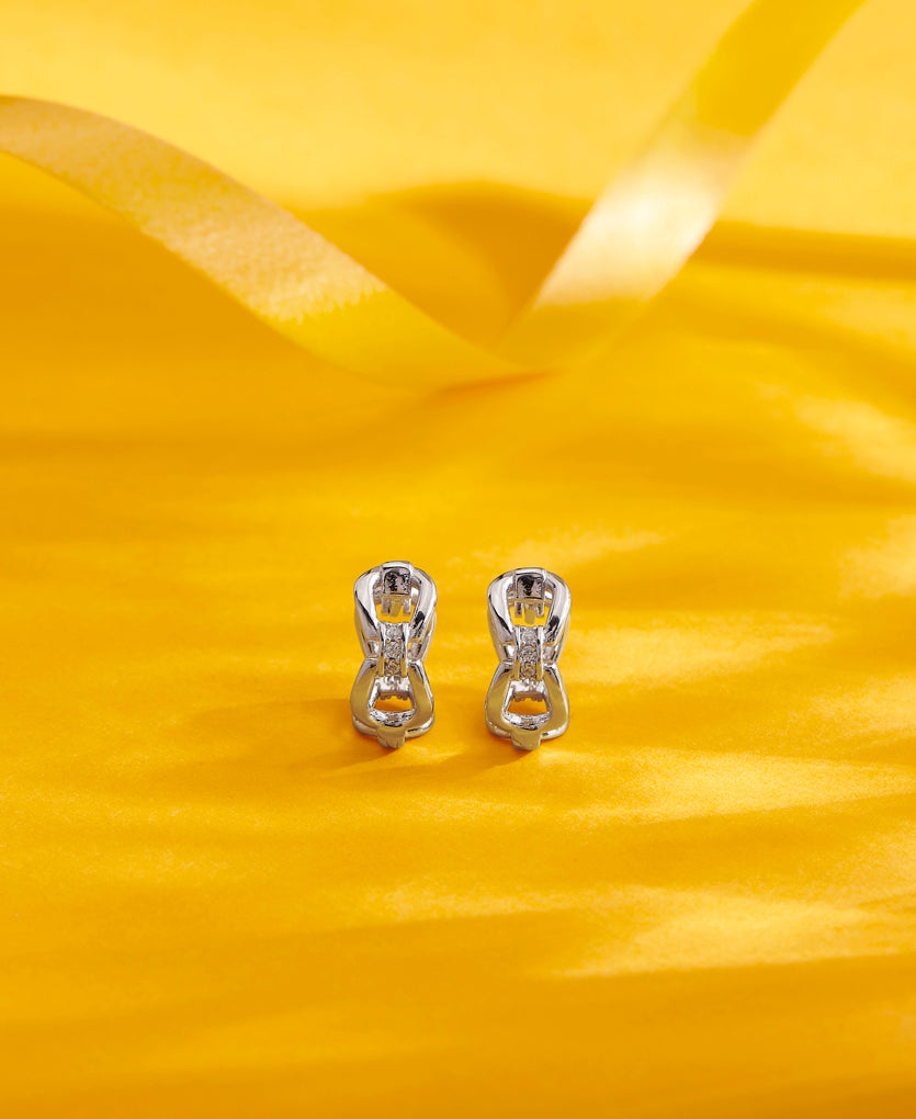 Infinity Loop Latch Back Silver Earring