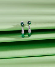 Emerald Pearl Silver Earring