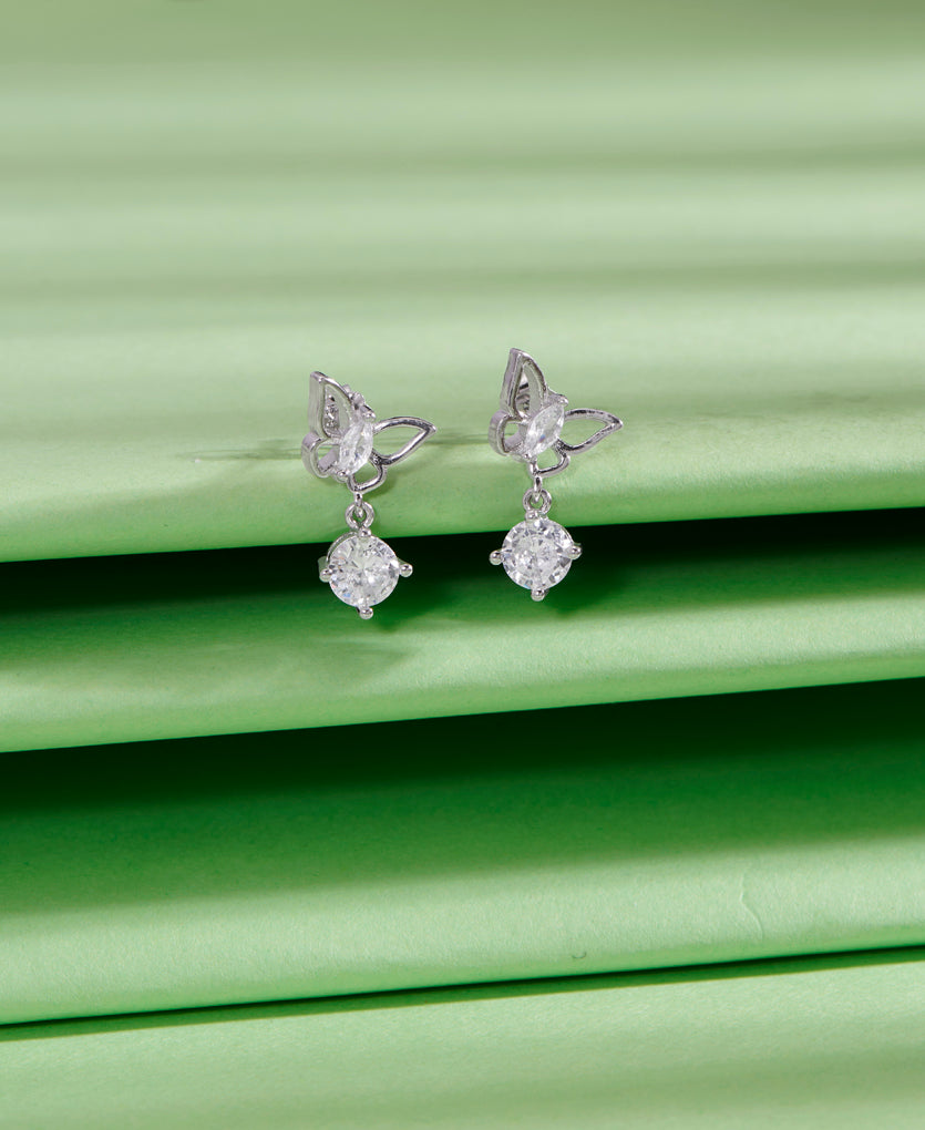 Fancy Butterfly Silver Earring