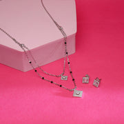 Ethnic Square Silver Mangalsutra Set