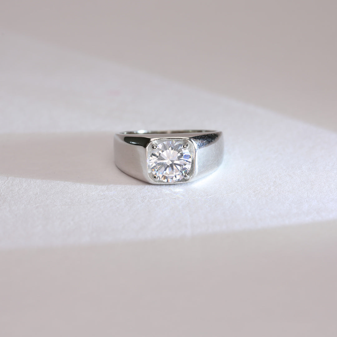 Grace and Strength Mens Silver Ring