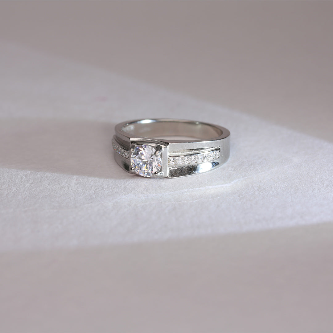 Modern Grace Mens Silver Ring