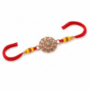 Mangalya Rose Gold Coated Silver Rakhi