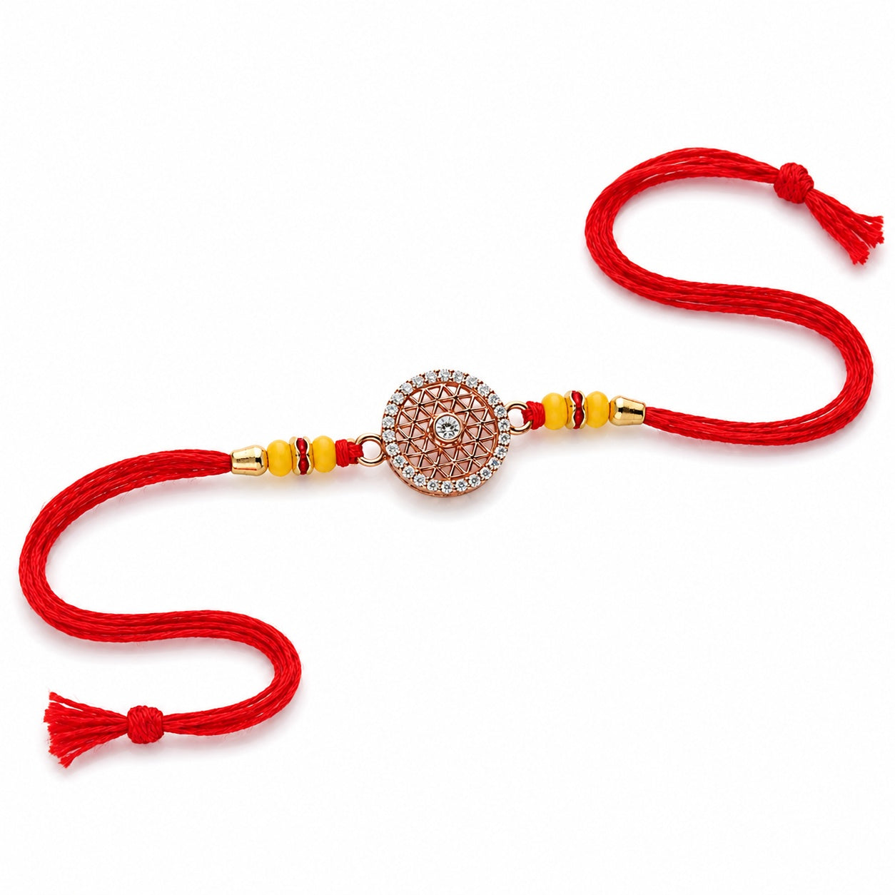 Radiant Loop Rose Gold Coated Silver Rakhi