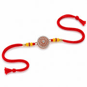 Radiant Loop Rose Gold Coated Silver Rakhi