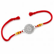 Crystal Bloom Silver Rakhi