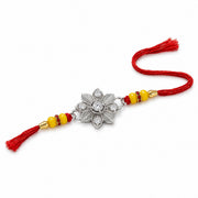 Floral Brilliance Silver Rakhi