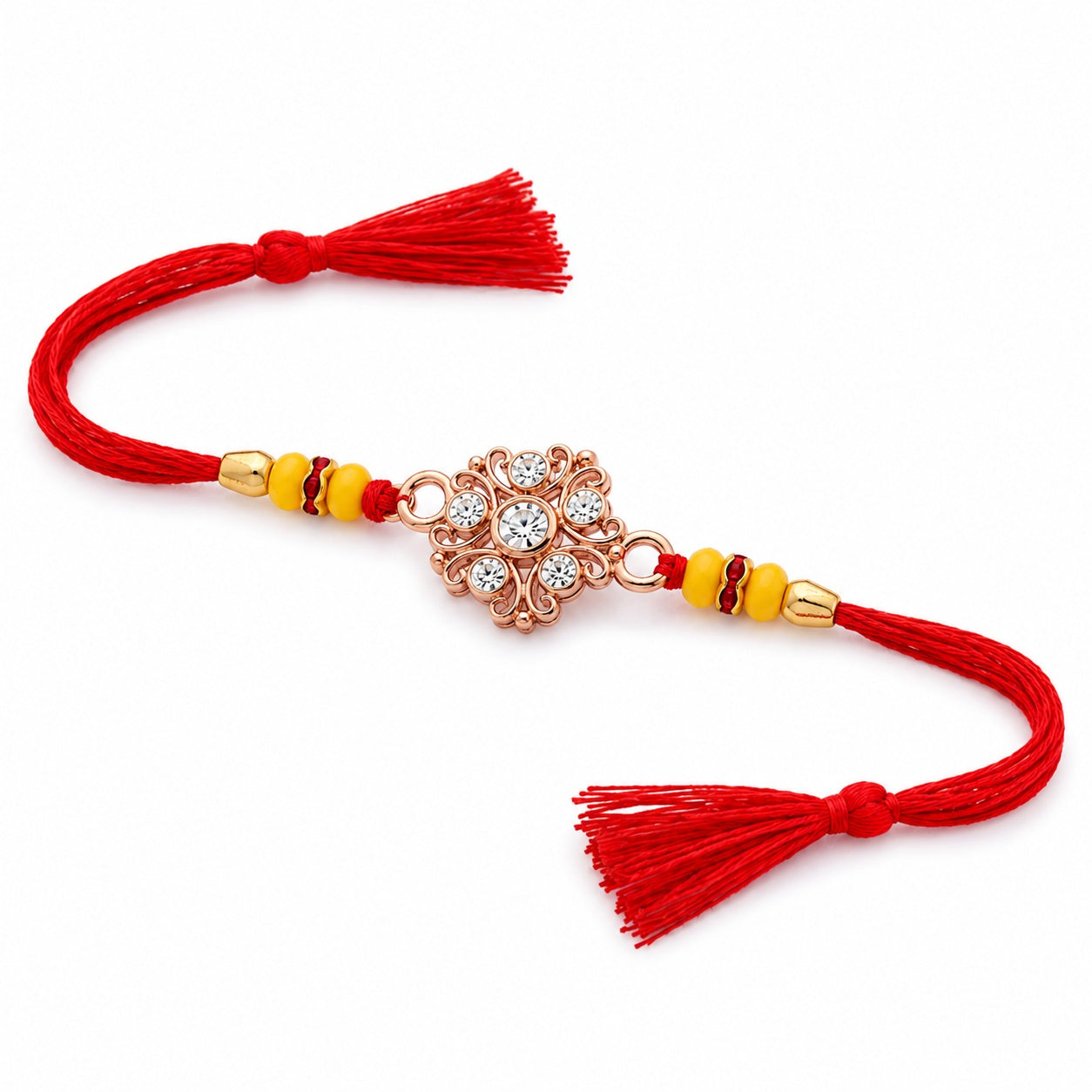 Aurelia Rose Gold Coated Silver Rakhi