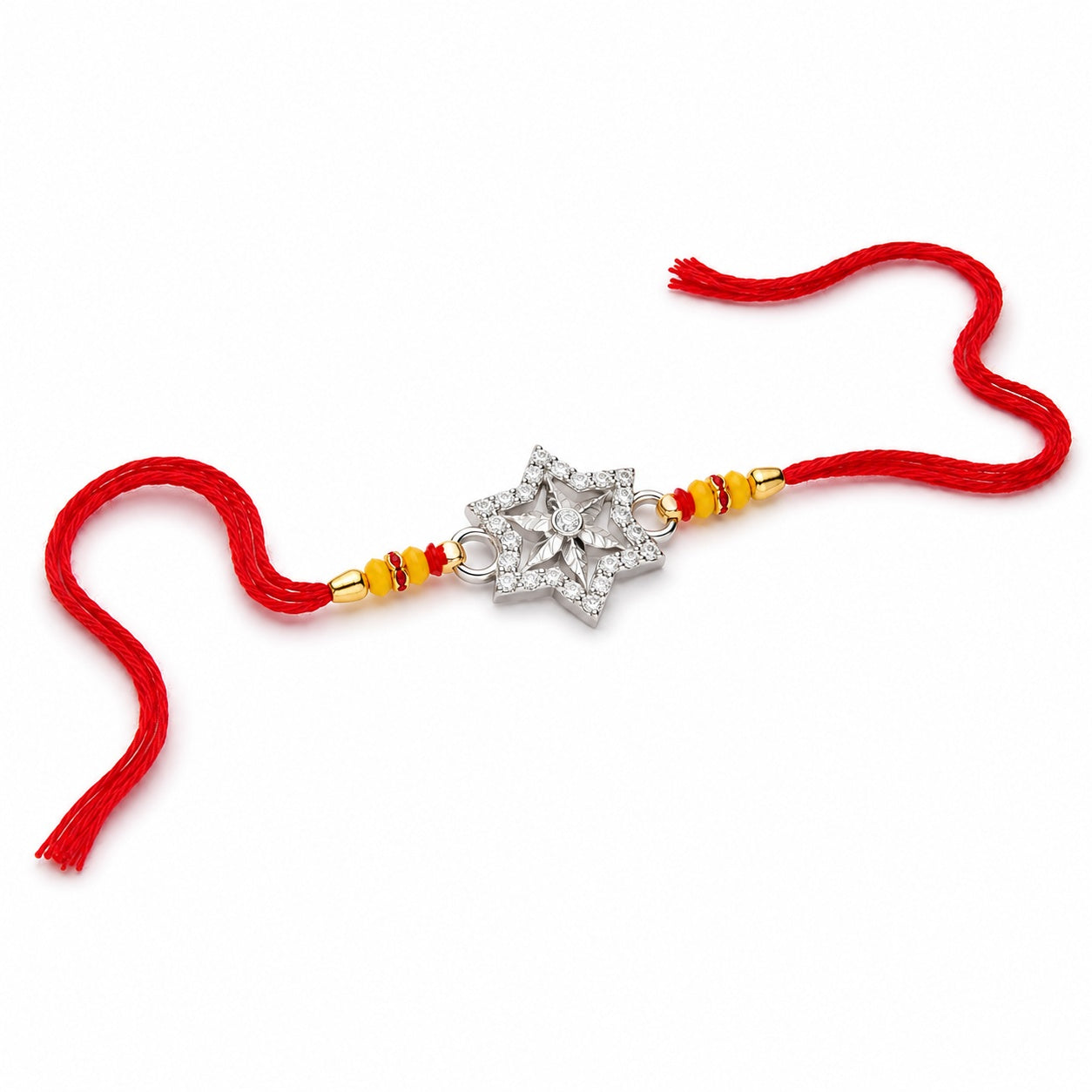 Sparkling Star Silver Rakhi